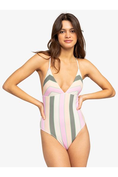 Roxy One Piece ERJX103639-GNY3 AGAVE GREEN VERY VISTA STRIPE