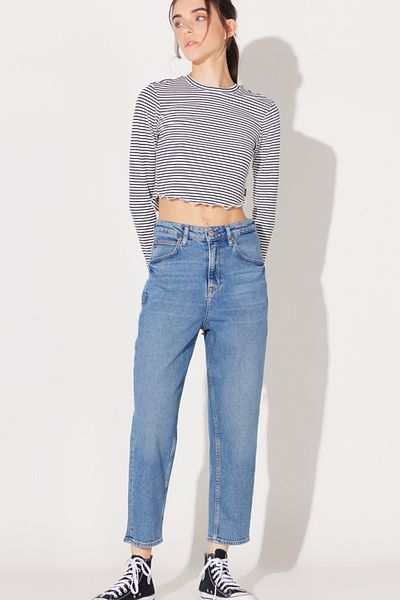 Lee Regular Fit High Waist Shrinking Leg Stella Tapered Damen Hellblaue Baumwolle Stretch Jean Jeanshose