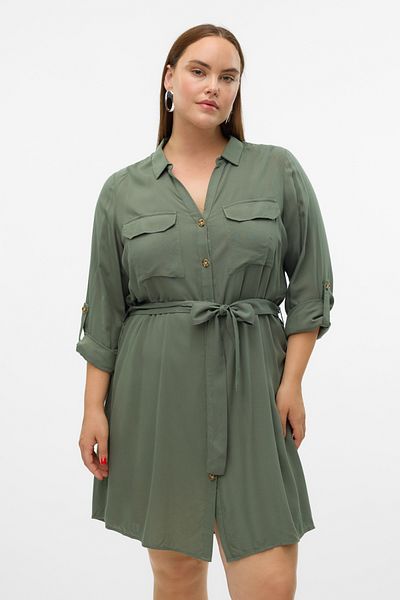 Veromoda Curve VMBUMPY L/S SHIRT DRESS WVN GA NOOS CUR