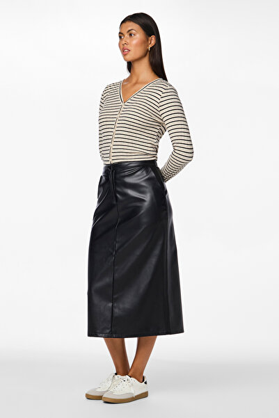 PIECES PCNEETH HW - PU Midi szoknya