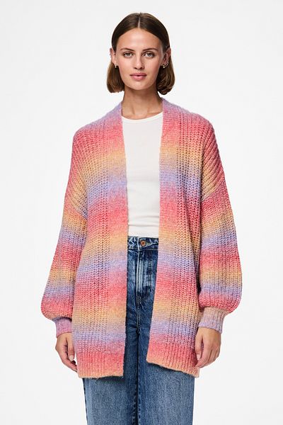 PIECES PCSILLO LS Regenbogen-Cardigan – Strick-MM