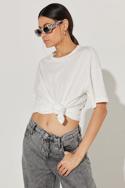 Lee Crew Neck Ecru Women's T-shirt L231308102