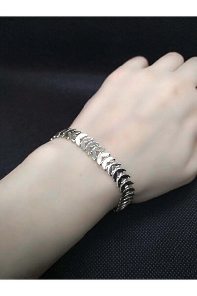 Lal Balık Kılçığı Yassı Gümüş Kaplama Künye Bileklik Kılçık 956