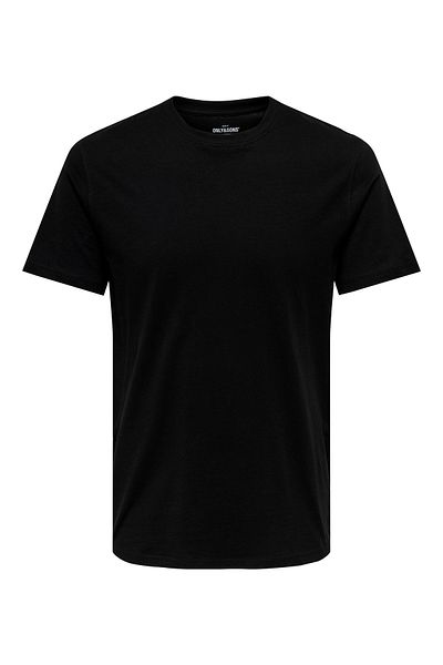 Only & Sons Ανδρικό μαύρο μπλουζάκι Max Life Reg Ss Stitch Tee Noos 22025208 -02