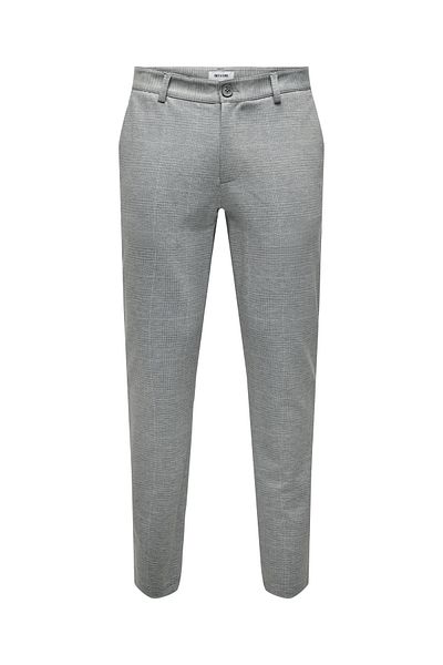 Only & Sons Chino Mark Check lange Hose mit Gürtelschlaufen
