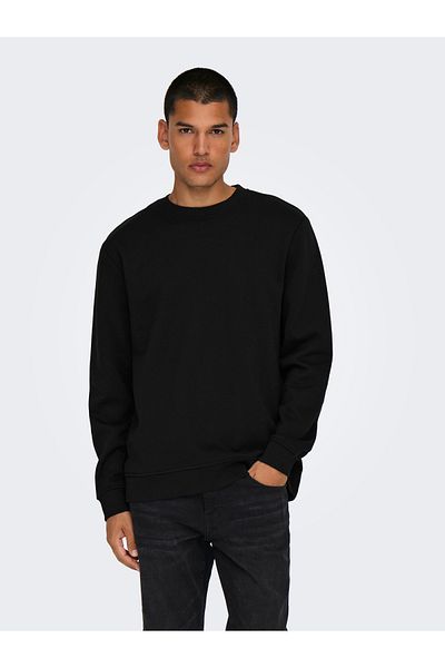 Only & Sons Onsconnor Reg Crew Neck Sweatshirt - Noos 22029226   Black