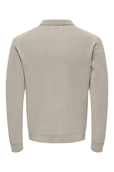 Only & Sons Onsmatteo Ls Zip Polo Noos 22032257 Silver Lining