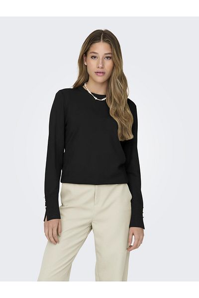 JDY Jdymalou L/S on Button Pullover Knt Noos 15312026   Black