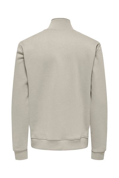 Only & Sons Unbequemes Reg-Sweatshirt mit halbem Reißverschluss – Silver Lining 22030922