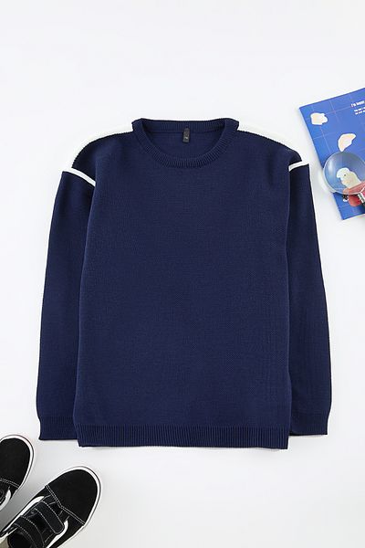 TRENDYOLKIDS Pulover pentru băiat bleumarin TKDAW25KZ00025