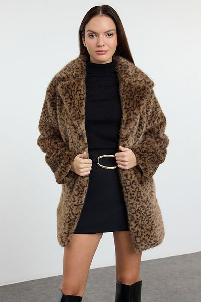 Trendyol Collection Vícebarevný oversize dlouhý kožich Twoaw25Mo00189