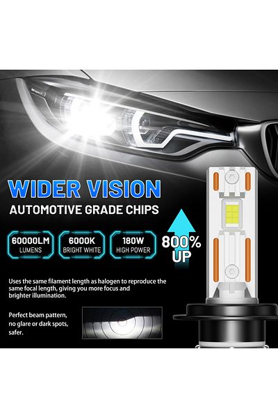 Choice مصابيح أمامية LED H7 Dualvision H4 H7 H1 H11 H8 9005 Hb3 9006 Hb4 9012 Hir2 880 881 H27 9007 9008 H13 55