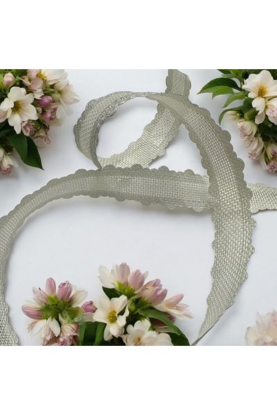 BukiroAtelier 2 Meters 2 cm Wicker Glitter Jute Ribbon Strip - Edge Packaging
