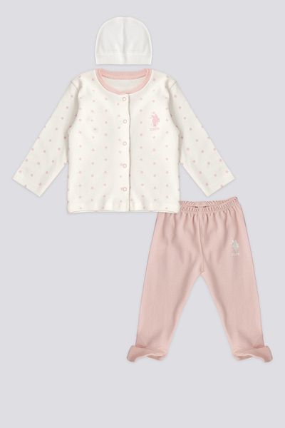 U.S. Polo Assn. Baby Girl Pink Booties Set of 3 50303661 -Vr071
