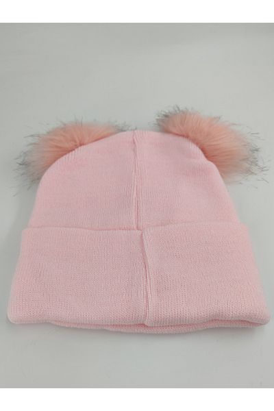 Shuttle Park Unisex Powder Pink Fashion Quality Woven Cotton Colorful Tasseled Beanie