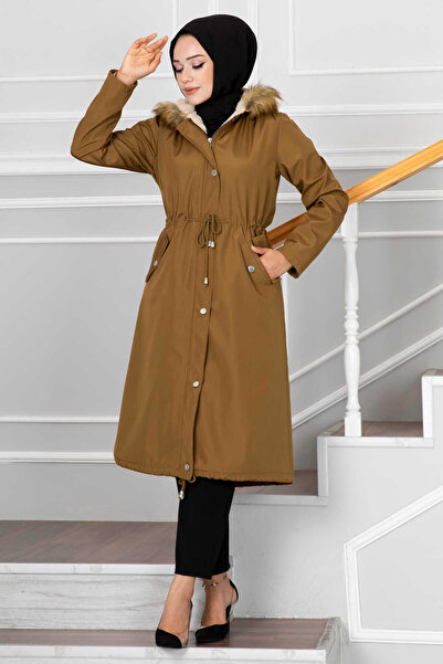 EBRUTESETTÜR Ayla Tünel Kemerli Tesettür Mont