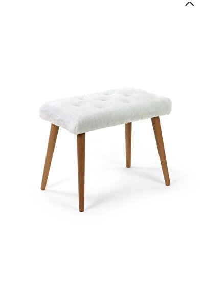 BEYLERBEYİ Gürgen Retro Ahşap Ayaklı Handmade Pofidik Puf Bench Koltuk