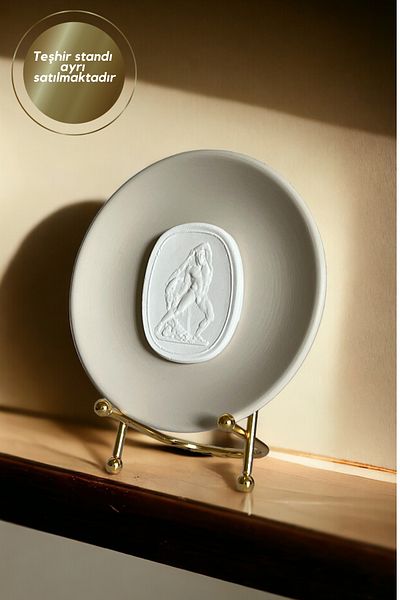 HOME DEKORİSTA Decorative Plate, Decorative Object, Stone Color Plate, Stone Color Decorative Object, Home Decorista
