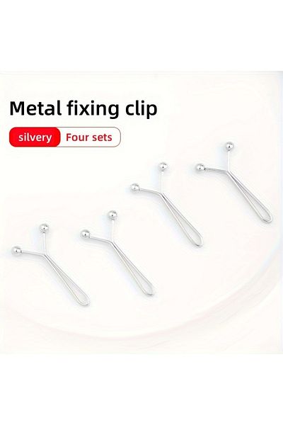 Choice Silvery 4pcs Invisible Waist Tightening Metal Clip, Adjustable Button Clip, Suitable For Jeans And C