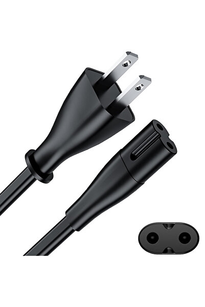 Choice1 سلك طاقة تيار متردد بمقبس أمريكي، سلك طاقة ثنائي الأطراف (أوروبي/أمري...