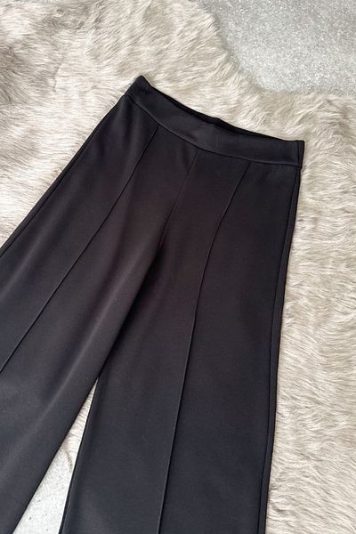 Poliyance Milon Black Modal Palazzo Trousers