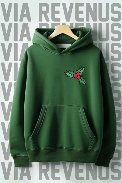 Vordevia Hanorac cadou de Anul Nou cu glugă, cu 3 fire, cu imprimeu cu flori ...