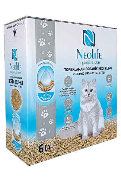Neolife Organic Litter 6 Lt, Süper Topaklanan Organik Kedi Kumu,tozsuz, Kokus...