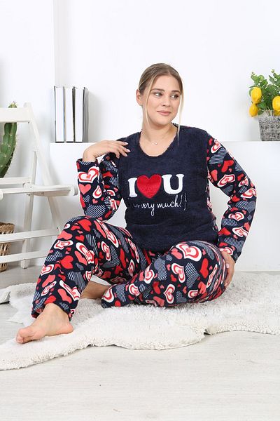 Pyjama Familya Women's Plus Size Fleece Pajama Set