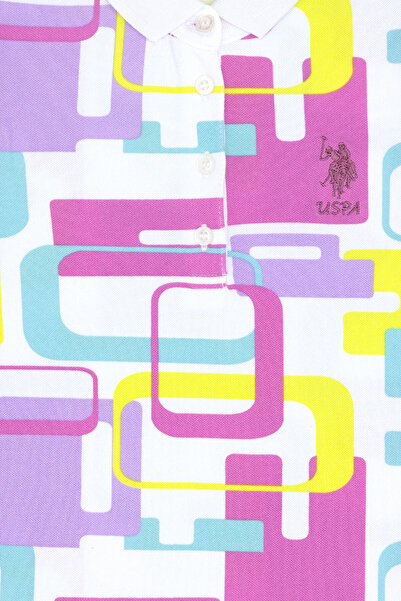 U.S. Polo Assn. Kız Çocuk Beyaz Polo Yaka Kolsuz Örme Elbise 50283323-VR013