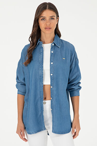 U.S. Polo Assn. Kadın Açık Mavi Jean Gömlek 50283538-DN0021