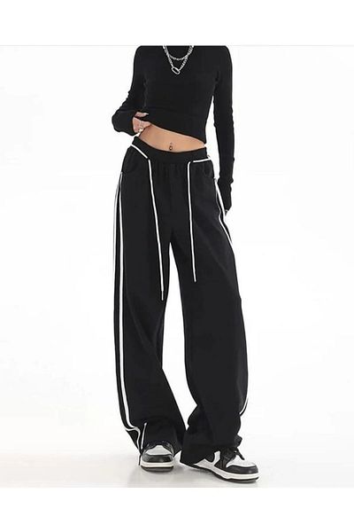 DEEFWEAR Φόρμα Y2k Μαύρο Πλεκτό Παντελόνι