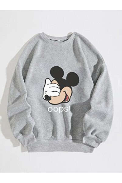 HOFFNUNG Φούτερ Unisex Mickey Grey Hoodie Sweat oversized