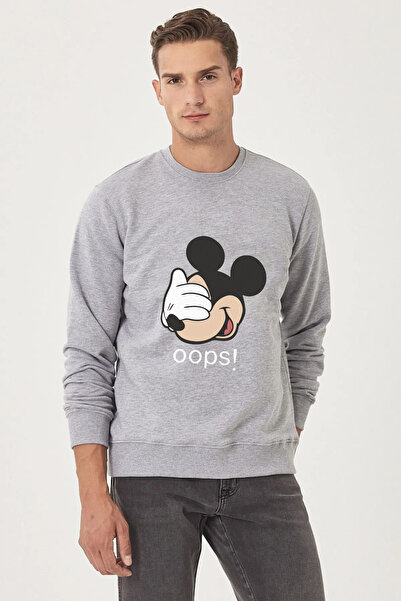 HOFFNUNG Unisex Mickey Gray Hoodie Sweat Oversize Sweatshirt