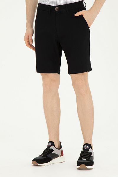 U.S. Polo Assn. Ανδρικό μαύρο υφαντό σορτς 50283928-VR046