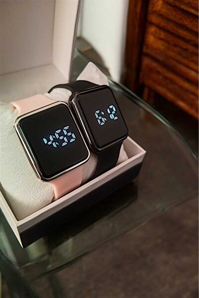 Neorney Siyah Pembe Sevgili Çift Kol Saati