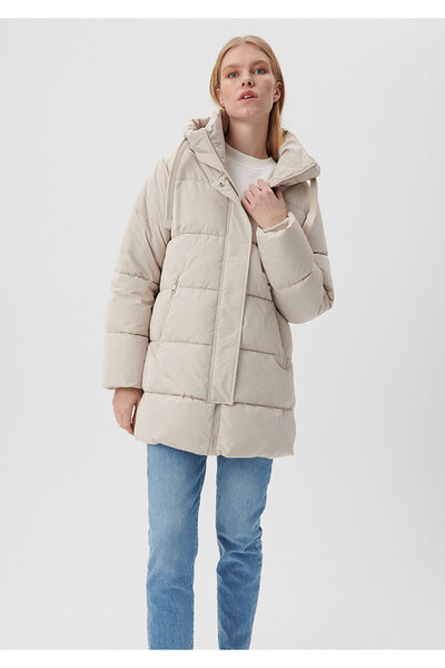 Mavi Béžová bunda Puffer s kapucí 1110150 -70144