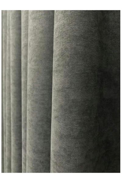 Karasi Dark Gray Extrafor Gathered Flat Island Background Curtain