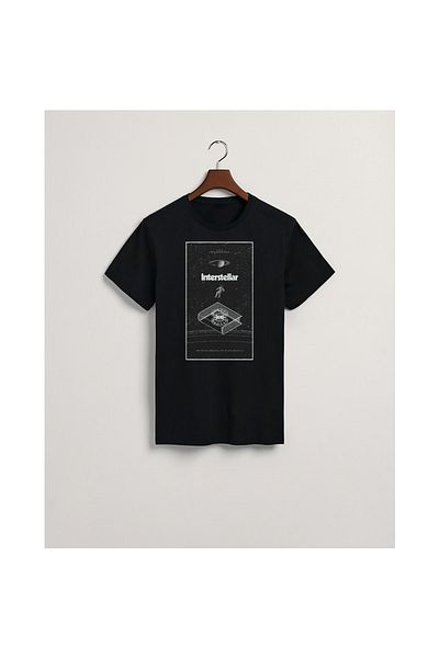 MarkaTurko Interstellar-405-32 Tricou unisex din bumbac pieptănat cu design special negru