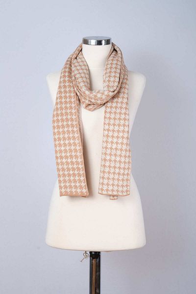 Sebir Moda Unisex Houndstooth Patterned Knitwear Scarf