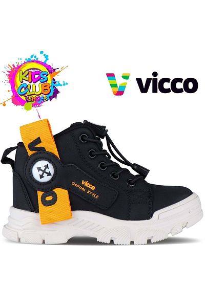 Vicco Marcus Rubber Sole Ορθοπεδικά Παιδικά Μποτάκια Μαύρα