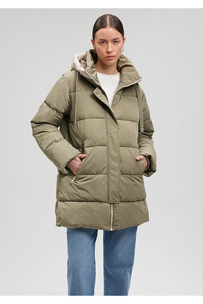 Mavi Khaki Puffer Jacket s kapucí 1110150 -71818