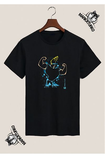 MarkaTurko JONNY BRAVO Tricou negru cu imprimeu Special Design 1978-8008