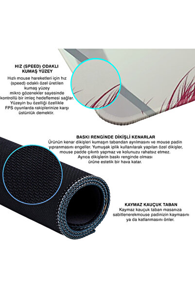 PORGE Gaming Mouse Pad 70x30 Xl Büyük Samurai Oyuncu Mousepad