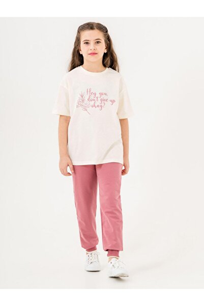 Mışıl Kids مرحبًا، لا تأمر جيدًا؟ طقم تي شيرت رياضي بناتي مطبوع