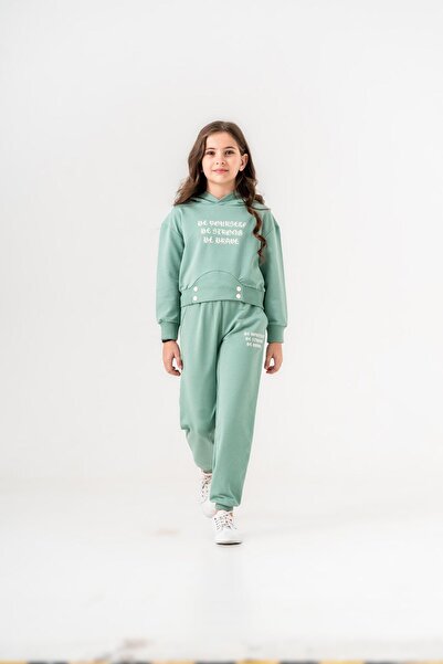 Mışıl Kids Set de trening cu glugă cu imprimeu BE YOURSELF BE STRONG BE BRAVE...