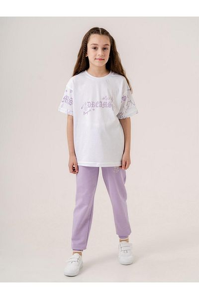 Mışıl Kids DREAMS BONJOUR Printed Girls' T-shirt Sweatpants Bottom Top Set