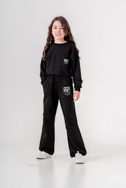 Mışıl Kids Groovy Gi̇rl Printed Girls' Top and Bottom Tracksuit Set