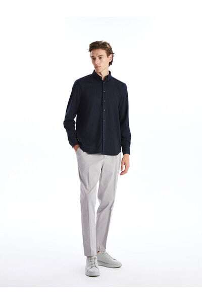 LC Waikiki Ανδρικό πουκάμισο με μακρυμάνικο ποπλίνα με κανονική εφαρμογή