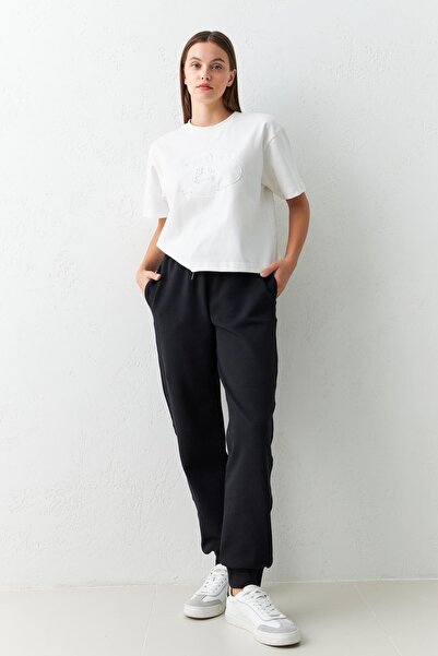 Setre Μαύρο ελαστικό αστράγαλο Άνετο κομμένο φούτερ