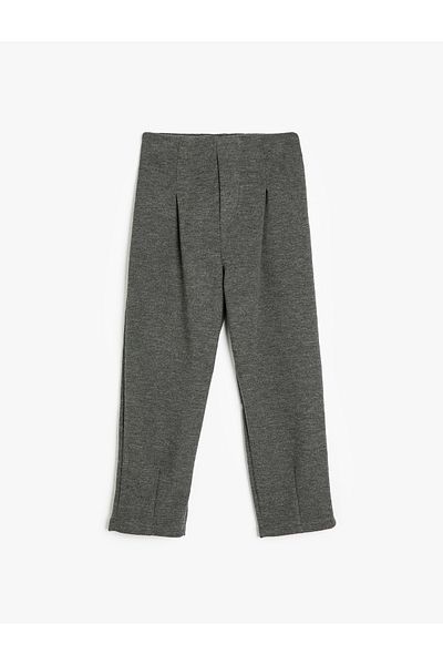 Koton Elastic Waist and Pleat Detailed Basic Trousers